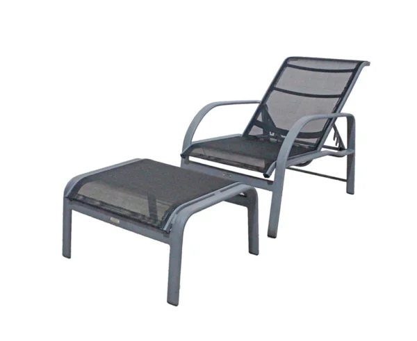 MINI CHAISE EM TELA SLING COM PUFF CLASSIC