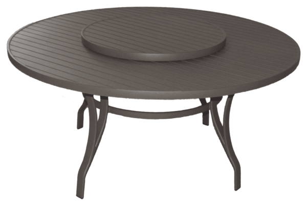MESA EM ALUMÍNIO RIPADA COM GIRATÓRIO CLASSIC
