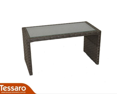 MESA DE CENTRO EM U COM VIDRO DE ENCAIXE HARMONIE