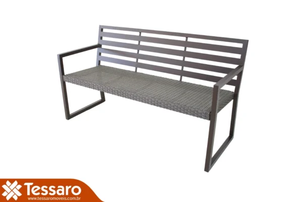 BANCO COM ENCOSTO DE ALUMINIO PARISO