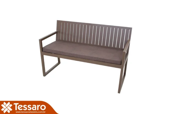 BANCO COM ENCOSTO DE ALUMINIO PARISO