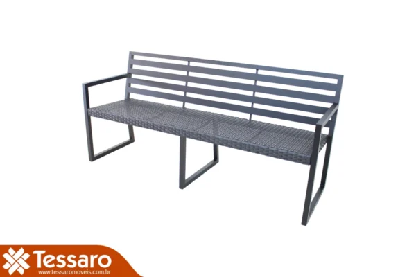 BANCO COM ENCOSTO DE ALUMINIO PARISO