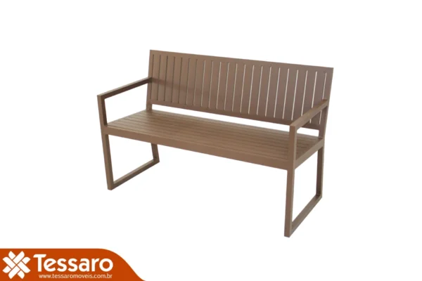 BANCO COM ENCOSTO DE ALUMINIO PARISO