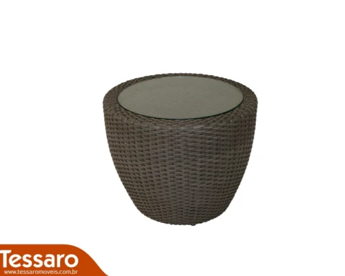 Mesa de centro Haras com vidro sobreposto