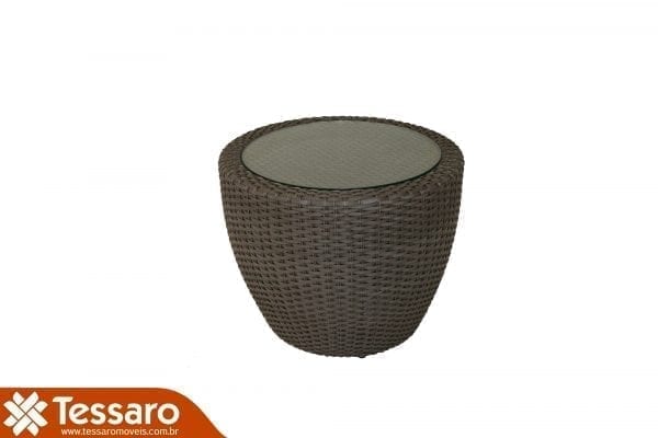 Mesa de centro Haras com vidro sobreposto