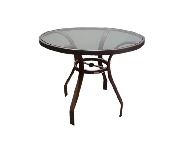 MESA EM ALUMÍNIO E TAMPO DE VIDRO CLASSIC