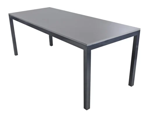 Mesa em alumínio com tampo em madeira Antoni
