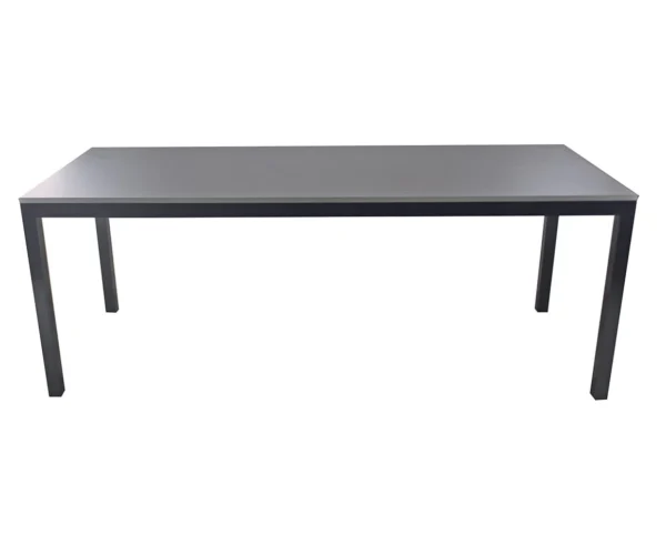 MESA EM ALUMÍNIO COM TAMPO EM MADEIRA ANTONI