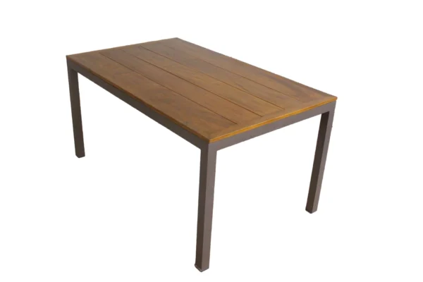 Mesa em alumínio e madeira Antoni